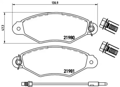 Комплект гальмівних колодок з 4 шт. дисків Brembo P56038