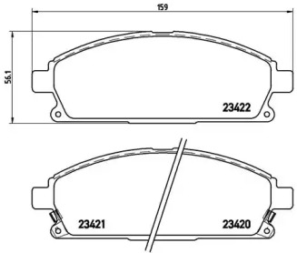 Комплект гальмівних колодок з 4 шт. дисків Brembo P56040