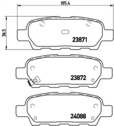 Комплект гальмівних колодок с 4 шт. дисків Brembo P56046