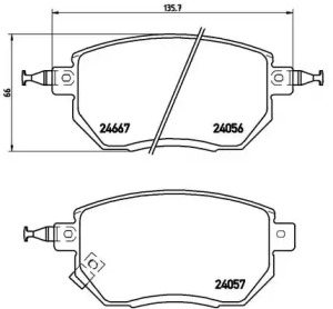 Комплект гальмівних колодок с 4 шт. дисків Brembo P56051