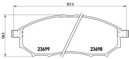 Комплект гальмівних колодок с 4 шт. дисків Brembo P56058