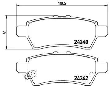 Комплект гальмівних колодок з 4 шт. Brembo P56060