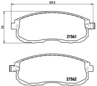 Комплект гальмівних колодок з 4 шт. дисків Brembo P56065