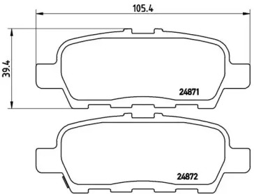 Комплект гальмівних колодок з 4 шт. дисків Brembo P56068