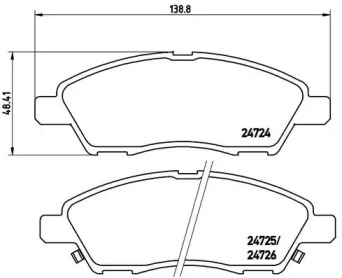 Комплект гальмівних колодок з 4 шт. дисків Brembo P56070