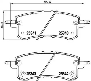Комплект гальмівних колодок з 4 шт. дисків Brembo P56082