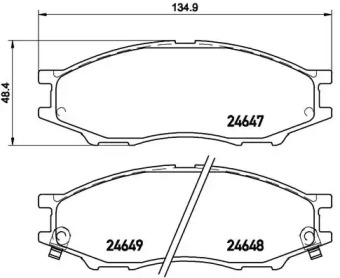 Комплект гальмівних колодок з 4 шт. дисків Brembo P56083