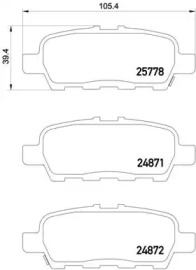 Комплект гальмівних колодок з 4 шт. дисків Brembo P56087