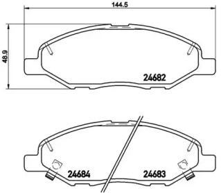 Комплект гальмівних колодок с 4 шт. дисків Brembo P56088