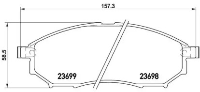 Комплект гальмівних колодок с 4 шт. дисків Brembo P56094