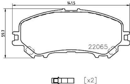 Комплект гальмівних колодок з 4 шт. дисків Brembo P56099
