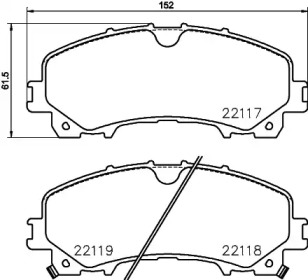 Комплект гальмівних колодок с 4 шт. дисків Brembo P56106