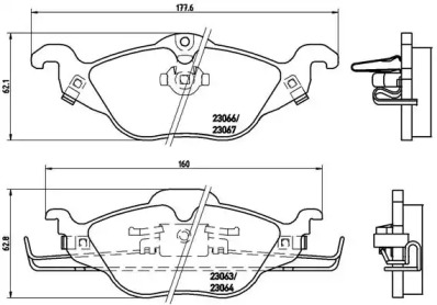 Комплект тормозных колодок Brembo P59030