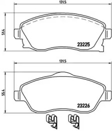 Комплект гальмівних колодок с 4 шт. дисків Brembo P59036