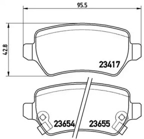 Комплект гальмівних колодок с 4 шт. дисків Brembo P59038