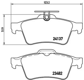 Комплект гальмівних колодок з 4 шт. дисків Brembo P59042