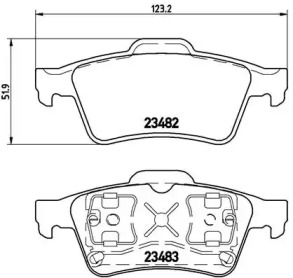 Комплект гальмівних колодок с 4 шт. дисків Brembo P59044