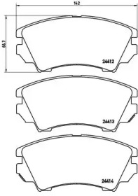 Комплект гальмівних колодок з 4 шт. дисків Brembo P59055