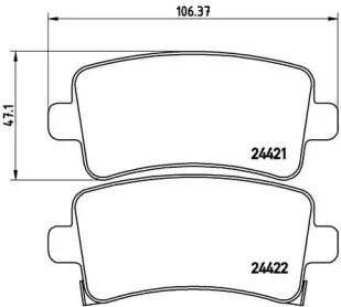 Комплект гальмівних колодок с 4 шт. дисків Brembo P59060