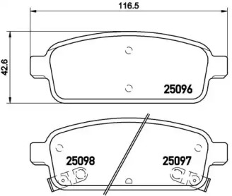 Комплект гальмівних колодок з 4 шт. дисків Brembo P59080