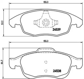 Комплект гальмівних колодок с 4 шт. дисків Brembo P61083