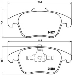 Комплект гальмівних колодок з 4 шт. дисків Brembo P61086