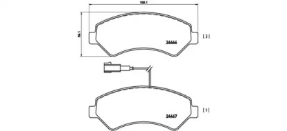 Комплект гальмівних колодок з 4 шт. дисків Brembo P61093