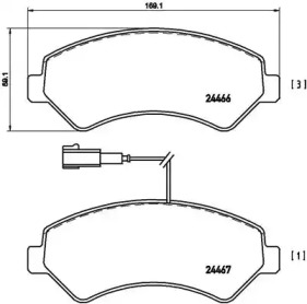 Комплект гальмівних колодок з 4 шт. дисків Brembo P61094