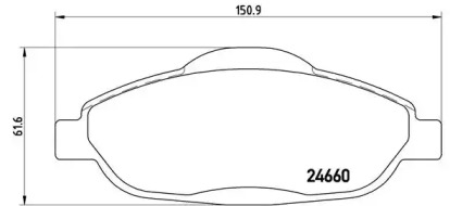 Комплект гальмівних колодок з 4 шт. дисків Brembo P61101