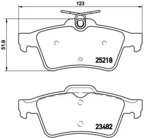 Комплект гальмівних колодок з 4 шт. дисків Brembo P61110