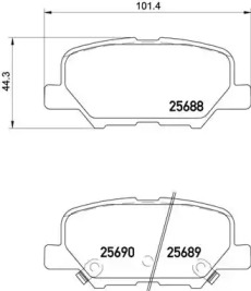Комплект гальмівних колодок с 4 шт. дисків Brembo P61111