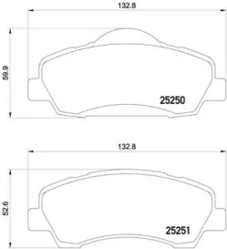 Комплект гальмівних колодок з 4 шт. дисків Brembo P61113