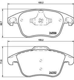 Комплект гальмівних колодок с 4 шт. дисків Brembo P61117