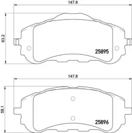 Комплект тормозных колодок Brembo P61120