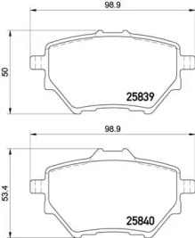 Комплект гальмівних колодок з 4 шт. дисків Brembo P61122