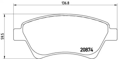 Комплект гальмівних колодок с 4 шт. дисків Brembo P68034