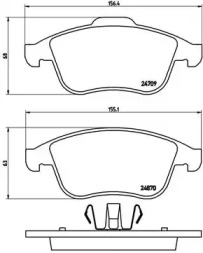 Комплект гальмівних колодок з 4 шт. дисків Brembo P68045