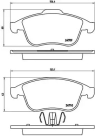 Комплект гальмівних колодок с 4 шт. дисків Brembo P68046