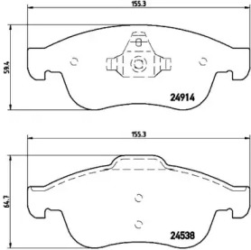 Комплект гальмівних колодок з 4 шт. дисків Brembo P68050