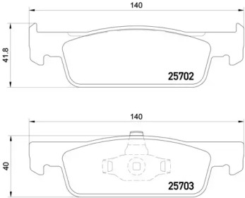 Комплект гальмівних колодок з 4 шт. дисків Brembo P68059