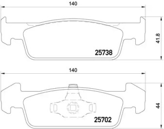 Комплект гальмівних колодок з 4 шт. дисків Brembo P68060