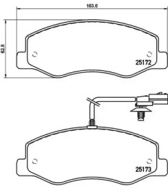 Комплект гальмівних колодок с 4 шт. дисків Brembo P68061