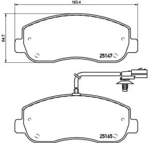 Комплект гальмівних колодок с 4 шт. дисків Brembo P68062