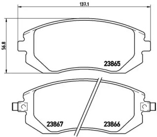 Комплект гальмівних колодок з 4 шт. дисків Brembo P78013
