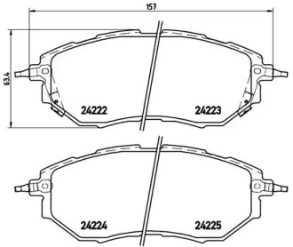 Комплект гальмівних колодок с 4 шт. дисків Brembo P78017