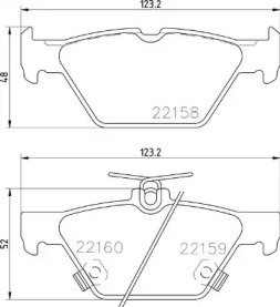 Комплект гальмівних колодок с 4 шт. дисків Brembo P78026