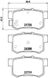 Комплект гальмівних колодок з 4 шт. дисків Brembo P79027