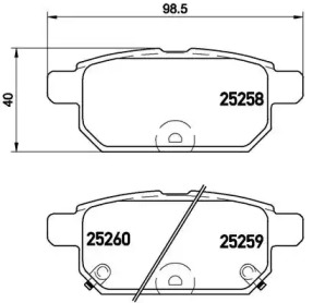 Комплект гальмівних колодок - дискові Brembo P79029