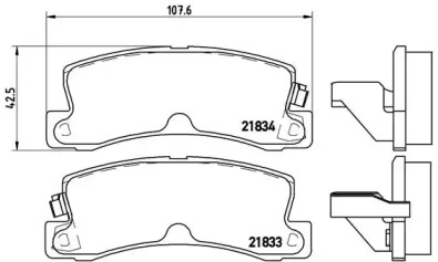 Комплект гальмівних колодок з 4 шт. дисків Brembo P83015