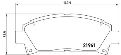 Комплект гальмівних колодок с 4 шт. дисків Brembo P83028